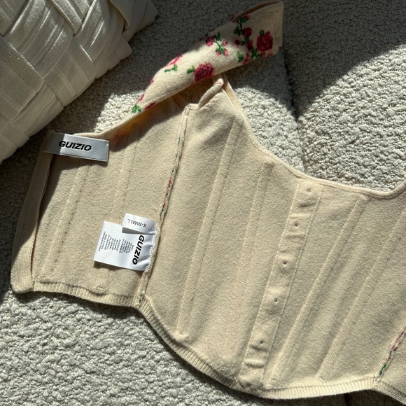 Knitted Corset Top in Cream Floral / XS / never worn - Picture 10 of 10